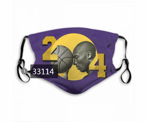 2021 NBA Los Angeles Lakers #24 kobe bryant 33114 Dust mask with filter